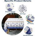 thumbnail image 4 of Polish Pottery Style Tablecloth, Blue Ceramic Table Cloth, Farmhouse Tablecover for Rectangle Tables 60 x 102, Perfect for Kitchen Dinner, Restaurant,Holiday Picnic Party Table Cover, 4 of 6