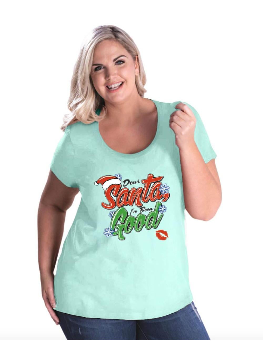 Women's Plus Size Curvy T-Shirt - Christmas Dear Santa - Walmart.com