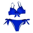 thumbnail image 2 of Gaecuw Two Piece Set for Women Bikini Sets for Women Sleeveless Swimwear Top High Waisted Thong Briefs Swim Bottom Slip On Closure Swimsuits Solid Bathing Suits Beachwear Beach Vacation Outfits Blue S, 2 of 7