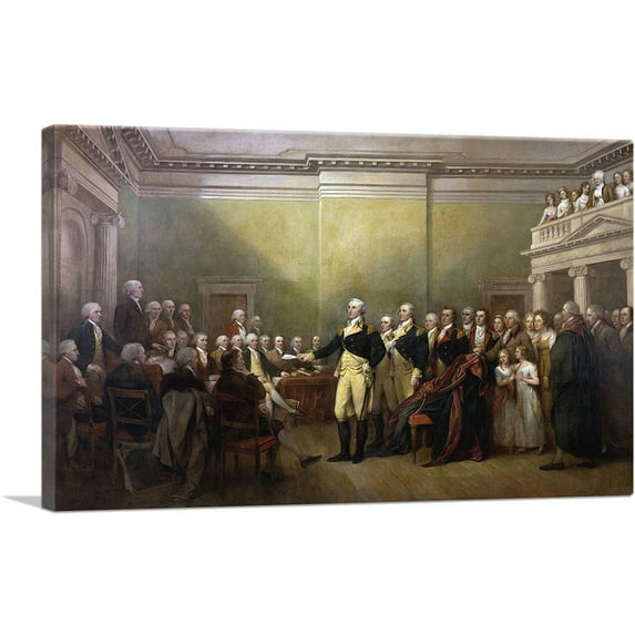 ARTCANVAS General George Washington Resigning His Commission 1824 Canvas Art Print by John Trumbull - Size: 18" x 12" (1.50" Deep)