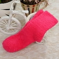 thumbnail image 2 of LWNYDPLSD Womens White Socks Women Fuzzy Fluffy Cozy Slipper Socks Warm Soft Winter Plush Home Sleeping Socks Sport Socks Hot Pink One Size, 2 of 5