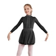 thumbnail image 3 of iEFiEL Girls Sequins Figure Skating Dress Gymnastics Ballerina Dance Dress Backless Lyrical Dance Costume Black 10, 3 of 7