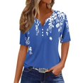 thumbnail image 2 of SDNall Blouse à Manches Courtes Imprimée Mode pour Femmes Col Rond Hauts Décontractés, 2 of 9