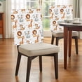 thumbnail image 4 of Cartoon Lions Giraffe Tiger Chair Covers Set of 1 Cute Animal Leaf Musical Note Chair Back Covers Stretch Removable Washable Slipcovers Protector for Dining Room Kitchen Party Decor, 4 of 9