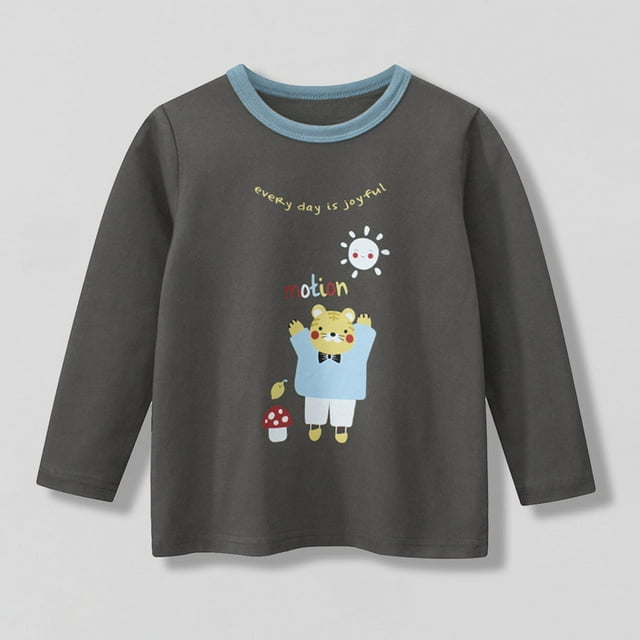 Cowsor Girls' and Toddler Fall and Holiday Embroidered Graphic Long Sleeve T-Shirts