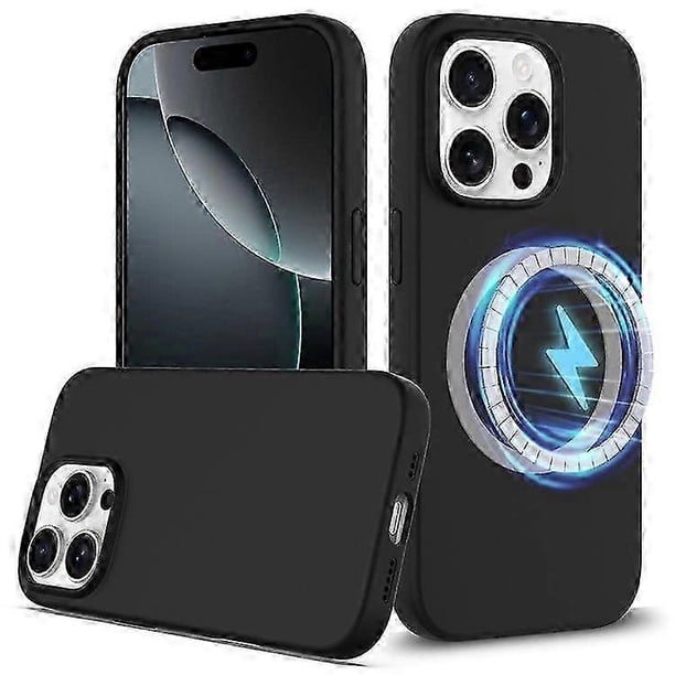 Funda para iPhone 16 Pro compatible con MagSafe, funda de silicona líquida con botón de control táctil para la cámara.