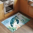 thumbnail image 2 of Ocean Blue Front Door Rugs 2x3 ft Turtle Starfish Compass Seagrass Coral Coastal Small Rug for Entryway Non Slip Washable Bathroom Door Mat Absorbent Floor Mat for Indoor Entrance, 2 of 9