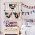 thumbnail image 5 of Independence Day Kitchen Curtains Valances 3 Piece Set, Patriotic Bald Eagle U.S. Flag Retro Linen Rod Pocket Tier Curtain and Valance Drapes for Small Window 36 Inch Length for Bedroom Cafe, 5 of 9