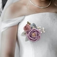 thumbnail image 3 of Ramillete de rosas Yotijar Cinta artificial para boda formal fiesta de graduación Aniversario decoración púrpura, 3 of 10