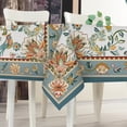thumbnail image 4 of Boho Flower Birds Rectangle Tablecloth 60 x 84 Inches, Blue Bohemian Vintage Floral Decorative Dining Table Cloth, French Farmhouse Elegant Dinner Tablecover Picnic Party Decoration, 4 of 6