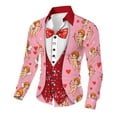 thumbnail image 2 of Gamivast Valentines Day Heart Long Sleeve Shirt for Men Funny Graphic Button Down Trendy Hawaiian Shirts Party Lapel Collar Holiday Blouses Valentines Outfits, 2 of 7