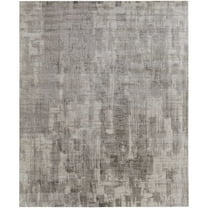 Feizy Eastfield Modern Abstract, Gray/Ivory, 2' x 3' Accent Rug Sheen Handmade Casual Distressed Floor Rug for Living room Bedroom