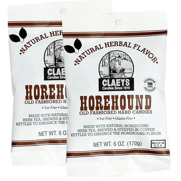 Claeys Sanded Horehound Drops, 6 Oz Bag - 2 Pack, Hard Sour Candy