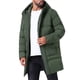 thumbnail image 4 of Chaqueta acolchada con capucha INSPIRE CHIC para hombre, abrigo de invierno de longitud media, con cremallera, acolchado y forrado, color verde oscuro, 4 of 6