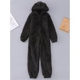thumbnail image 5 of Aunavey Women One Piece Fleece Pajamas Jumpsuit Cartoon Bear Hooded Fuzzy Warm Sherpa Romper Sleepwear, 5 of 6