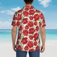 thumbnail image 6 of Daiia Rose Flowers Hawaiian Shirt for Men Gentle Cotton Regular Short Sleeve Casual-Medium, 6 of 9