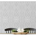 thumbnail image 1 of S4sassy Self-Stick Decorative Wallpaper, Art Deco Line Print Wall Paper, Textured Vinyl Waterproof Contact Paper, Grey, 25"x120"inch Removable Renter Friendly Wall Covering For Bedroom, Dining room, 1 of 9