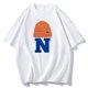 thumbnail image 5 of Camiseta Casual de Manga Corta de la Blusa de Cuello Redondo, Mangas de Mano para Hombres, 5 of 5