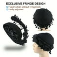 thumbnail image 3 of RaoLizhen 2 pcs Turban Head Wraps, Vintage Twist Velvet Durags with Satin Lining for Men & Women (Beige & Dark Green), 3 of 5