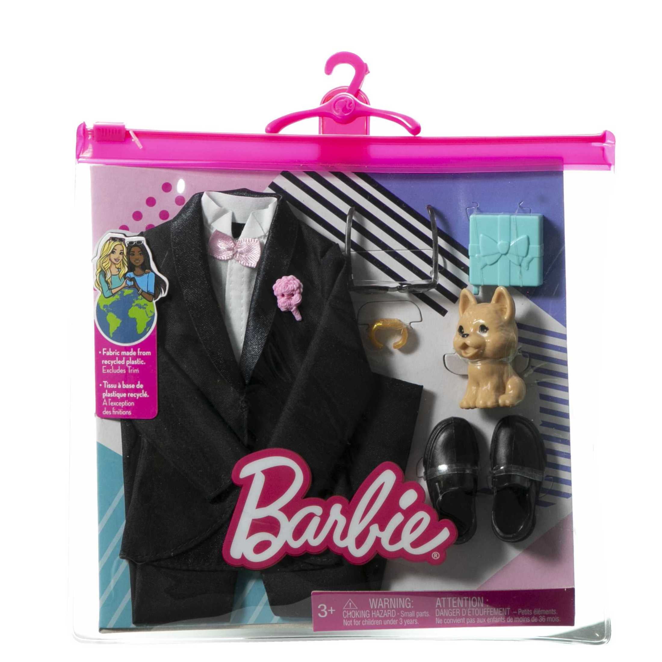 Barbie Ken Doll Fashion Set, Groom Tuxedo, Puppy, Wedding Outfit