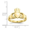 thumbnail image 3 of 10K Yellow Gold Ring Band Themed Polished Claddagh, Size 7, 3 of 5