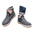 thumbnail image 2 of YLYL Men Winter Warm Snow Boots Slip on Round Toe Comfort Non Slip Casual Walking Shoes, 2 of 9