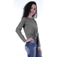 thumbnail image 5 of Moomaya Womens Full Sleeves Front Knot Crop Top Summer Tshirt Plain Tee Tops, 5 of 8