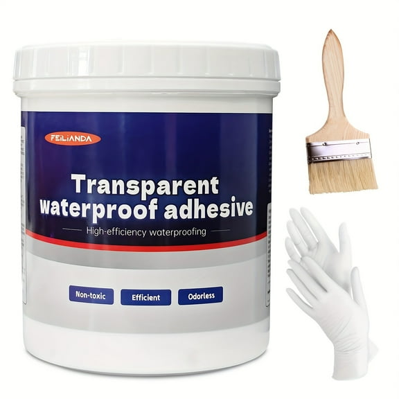 JANCHUN 1000g Liquid Waterproof Sealant - Invisible High-Efficiency Waterproof Adhesive, Leak-Proof Coating for Indoor/Outdoor Use in Bathrooms, Terraces & Patios, Transparent Design with Clear Label