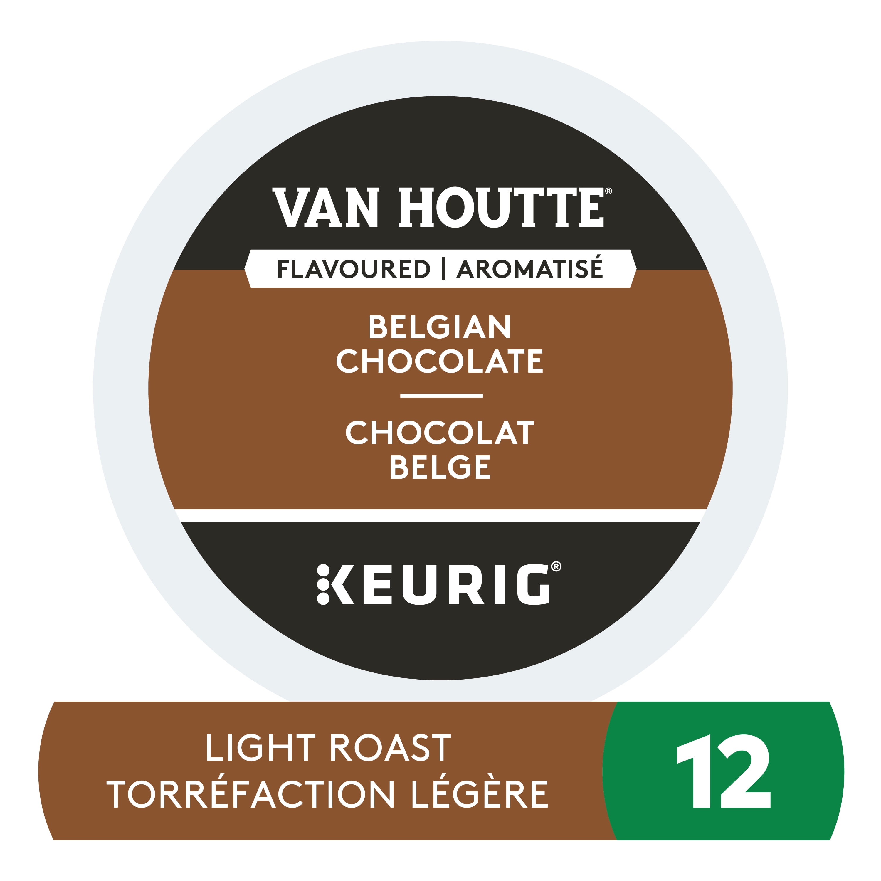 Capsules K-Cup de café Chocolat Belge Van Houtte, torréfaction légère Boîte de 12
