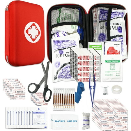 277 Pcs First Aid kit Car Waterproof Portable Emergency Kit Survival Equipment for Home School Camping Hiking Hunting and Travel Outdoor Adventure YIDERBO Red