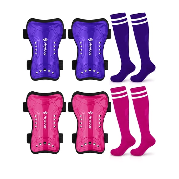 Set de espinilleras y calcetines de fútbol Hryrbay para niños de 3 a 15 años