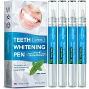 SNOWSHINEE Teeth Whitening Pen Gel: 4 Pcs Tooth White Gel Smile Beautiful Advanced Whitener Refill - Instant Stain Remover Easy to Use for Sensitive Teeth Care 50+ Uses