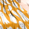 thumbnail image 3 of Orange Halloween Ghosts Blanket,Comfortable Soft Lamb Wool Throw Blanket,All Season,Warm Lightweight Blankets for Sofa Bed Couch Living Room Chair,30"x40", 3 of 4