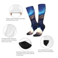 thumbnail image 3 of Rateoe Moonlit Blue Wolf Pattern Women’s Knee High Crew Socks,Trouser Socks Comfortable, Breathable, Moisture-Wicking and Soft, 3 of 6