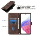 thumbnail image 7 of Feishell for Samsung Galaxy A53 5G 6.5 inch Wallet Case with Wrist Strap,Flip Cover with Embossed Pattern PU Leather Kickstand Credit Card Slots Magnetic Clasp Folio Purse Phone Case,Brown, 7 of 7