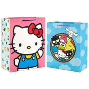 Hallmark Hello Kitty PresNok Gift Bag Bundle (2 Bags: 1 Large 13", 1 XL 15") for Birthdays, Back to School, Halloween