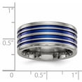 thumbnail image 2 of Solid Titanium Men's Blue Anodized 10mm Men's Ring Band Size 13, 2 of 3