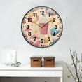 thumbnail image 2 of Yayeee Wall Clock Battery Operated 9.5" Silent Non-Ticking for Living Room, Blue Beach Toys Pattern, 2 of 8