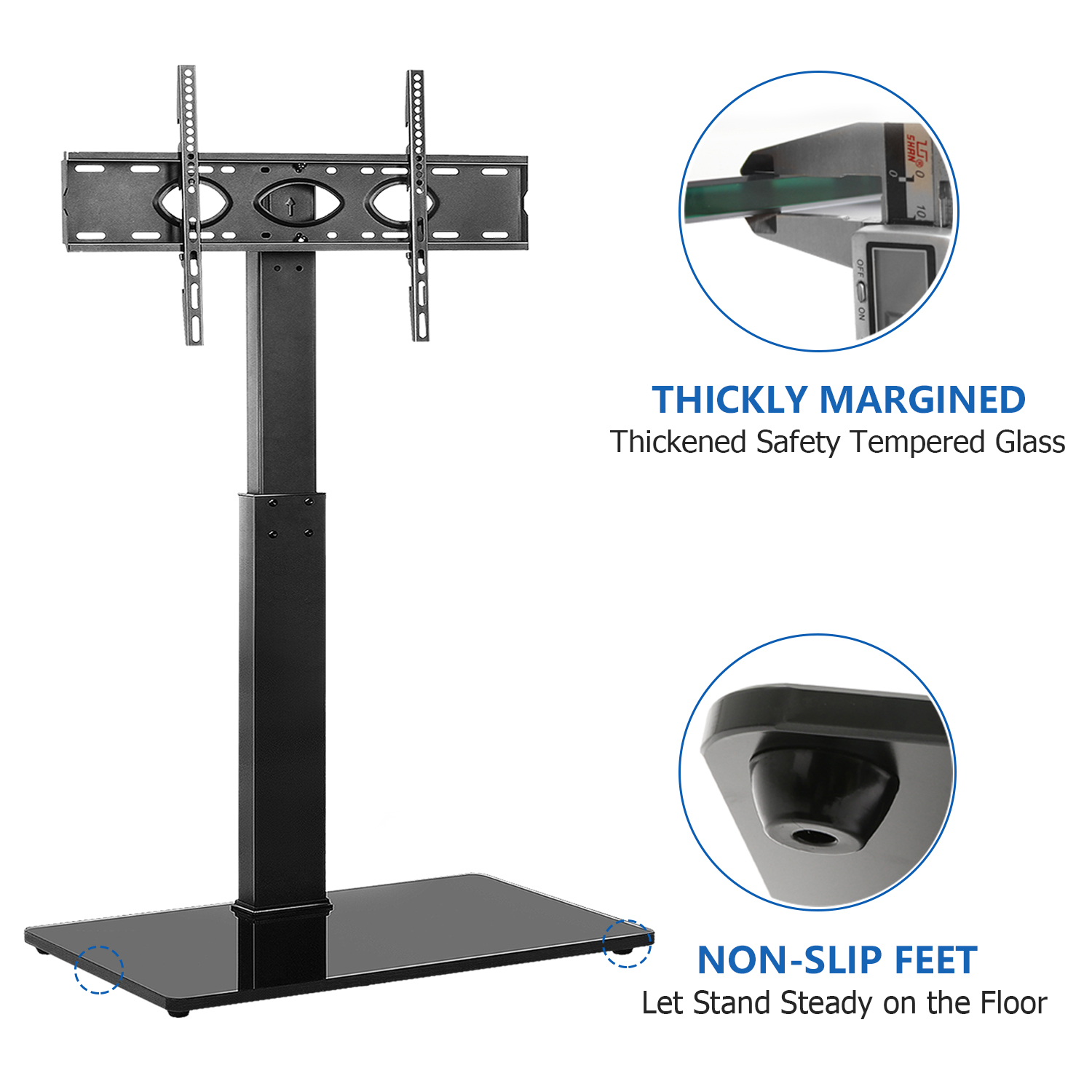 RTVR Modern Swivel Floor TV Stand for 32-75 inch TVs, Black photo 8