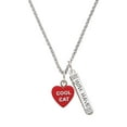 thumbnail image 1 of Delight Jewelry Acrylic Red "Cool Cat / Purr Fect" Heart Silvertone Live the Life You Have Imagined Bar Charm Necklace, 23", 1 of 4