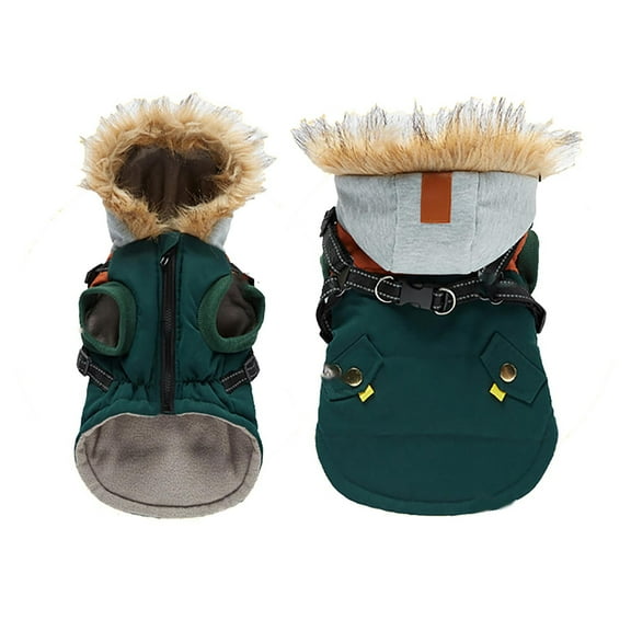 Heated Reflective Dog Coat For Cold Weather With Lined Interior And Adjustable Nighttime Visibility Straps