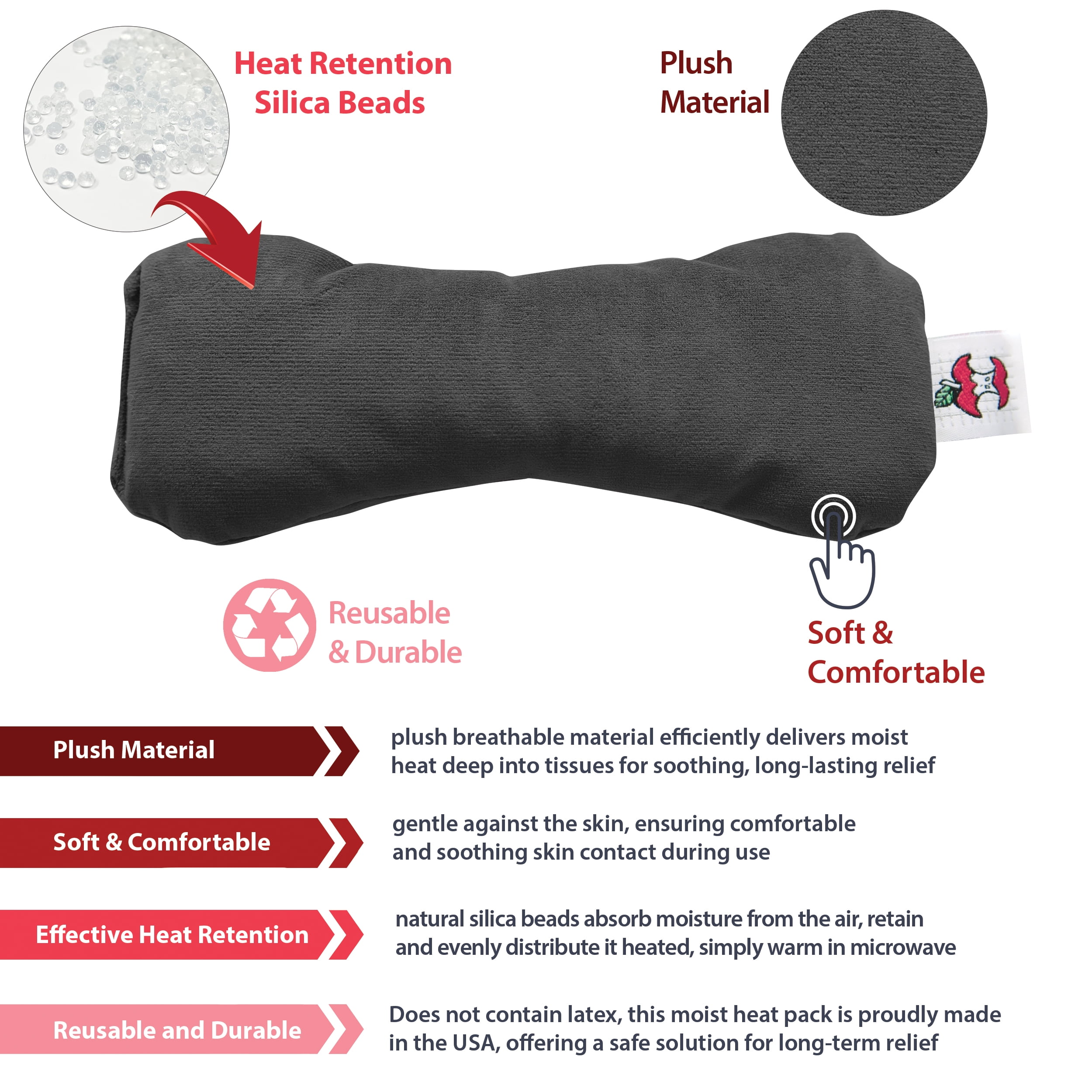 Core Products MicroBeads Eye Compress Moist Heat Therapy Pack - Gray
