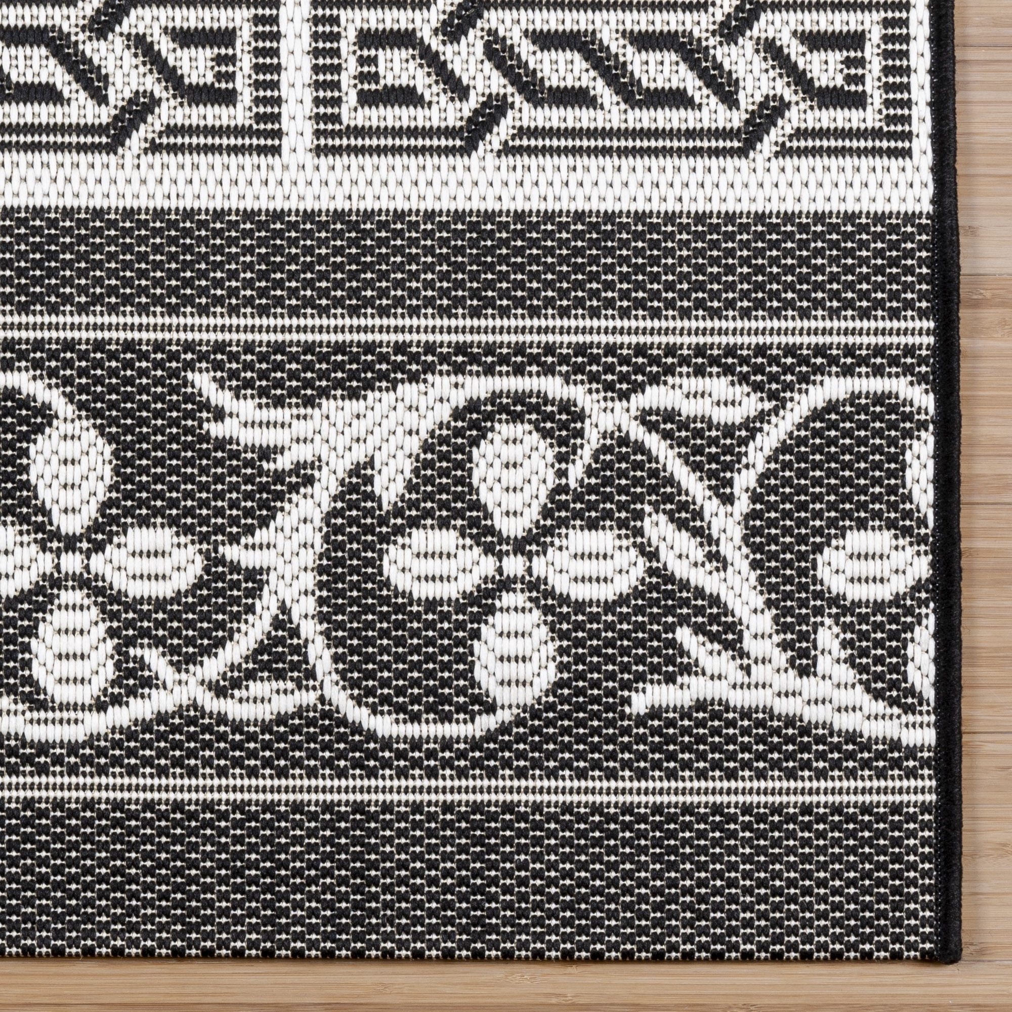 Gertmenian Paseo Burke Stripe Bohemian Striped Black/ White Area Rug, 5x8