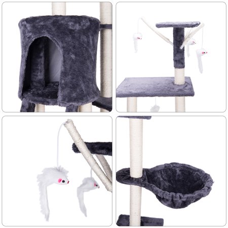 Tour D Activite Pour Arbre A Chat A 5 Niveaux Avec Lit Pour Chat Et Perchoirs