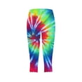thumbnail image 5 of breaise Tie Dye Capri Legging for Women Workout Running Yoga Pants Tummy Control Knee Length Tights Casual Summer Gradient Print Lounge Pants, 5 of 5