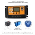 thumbnail image 2 of Ounissouiy 100A/50A/40A/30A/20A/10A 24V Controlador de carga solar automático Controladores Dispositivo de control LCD Panel solar Regulador PV Decoración del hogar AT10-40A Ounissouiy HA079951-04, 2 of 6