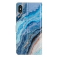 thumbnail image 4 of Nalacover Wallet Case for iPhone XS / iPhone X with Painting Pattern PU Leather Magnetic Kickstand Flip Folio Cover, Card Slots Holder Soft Silicone Shockproof Protective Case, Blue Marble, 4 of 8