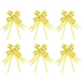 thumbnail image 1 of Unique Bargains 8 Inch Pull Bows Ribbon Gift Wrapping String Gold Thread Style Decorative Bow Tie Yellow 100 Pack, 1 of 5