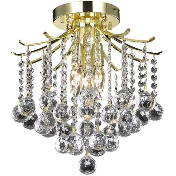 12 in. Amelia 3 Lights Flush Mount Ceiling Light, Gold