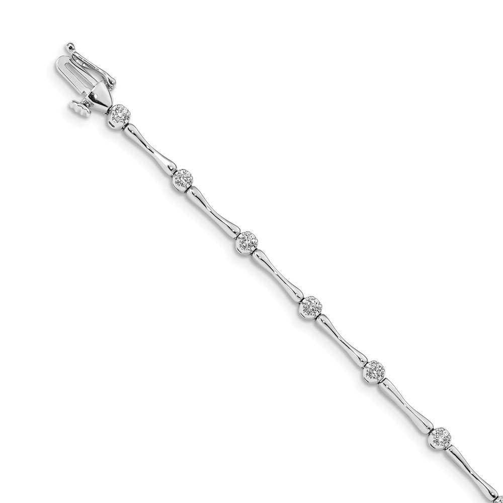 14K White Gold bracelet Lab Grown Diamond SI1 SI2, G H I,